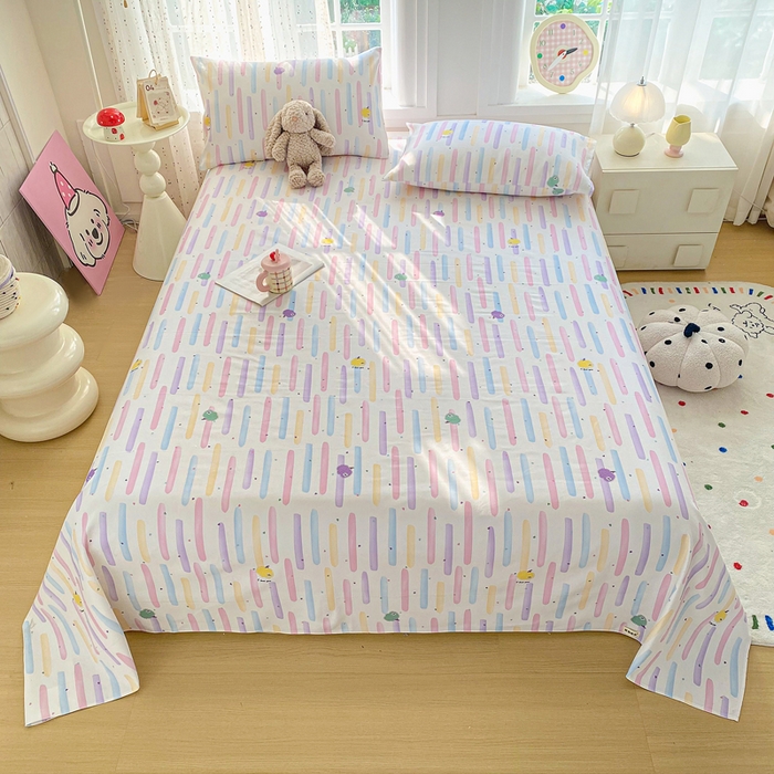 91家纺网 家纺一手货源 找家纺 金泰莱 2026新款工艺款原棉印花老粗布床单系列 南瓜