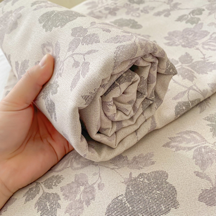 91家纺网 家纺一手货源 找家纺 金泰莱 2026新款工艺款原棉印花老粗布床单系列 墨晔