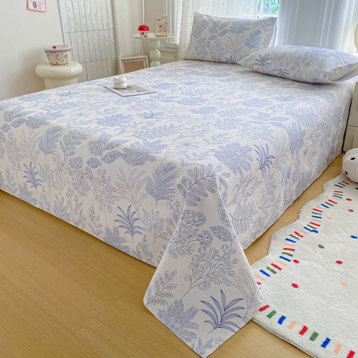 91家纺网 家纺一手货源 找家纺 金泰莱 2026新款工艺款原棉印花老粗布床单系列 柒婳