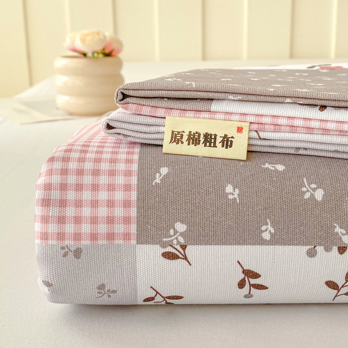 金泰莱 2026新款工艺款原棉印花老粗布床单系列 瑞香