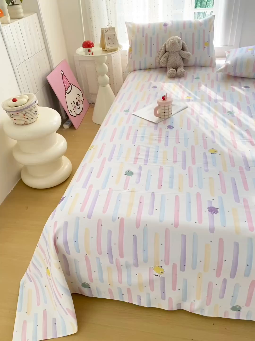 91家纺网 家纺一手货源 找家纺 金泰莱 2026新款工艺款原棉印花老粗布床单系列 南瓜