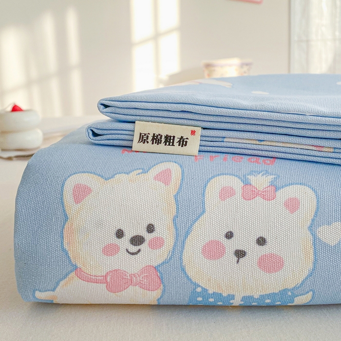 91家纺网 家纺一手货源 找家纺 （总）金泰莱 2026新款工艺款原棉印花老粗布床单系列