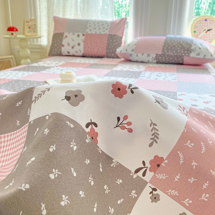 91家纺网 家纺一手货源 找家纺 金泰莱 2026新款工艺款原棉印花老粗布床单系列 瑞香