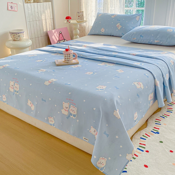 91家纺网 家纺一手货源 找家纺 金泰莱 2026新款工艺款原棉印花老粗布床单系列 朋友