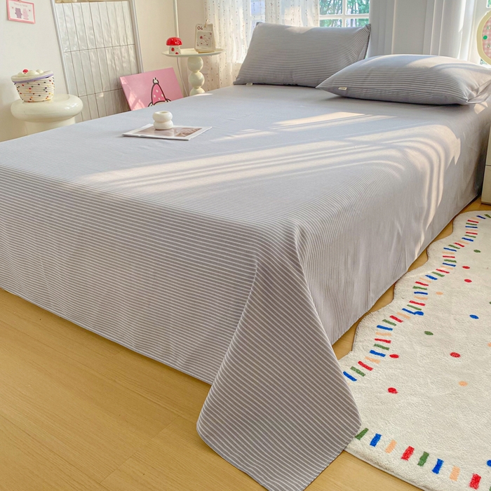 91家纺网 家纺一手货源 找家纺 金泰莱 2026新款工艺款原棉印花老粗布床单系列 慕斯