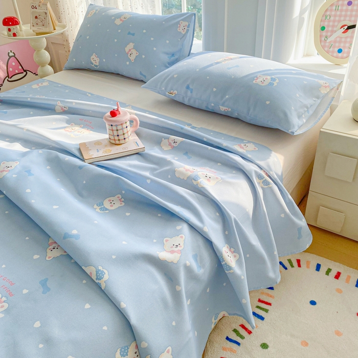 91家纺网 家纺一手货源 找家纺 金泰莱 2026新款工艺款原棉印花老粗布床单系列 朋友