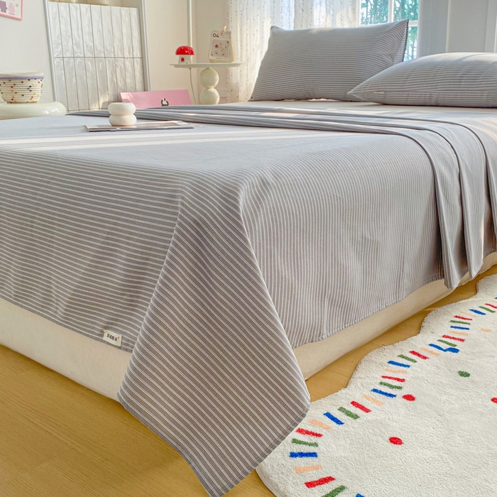 91家纺网 家纺一手货源 找家纺 金泰莱 2026新款工艺款原棉印花老粗布床单系列 慕斯