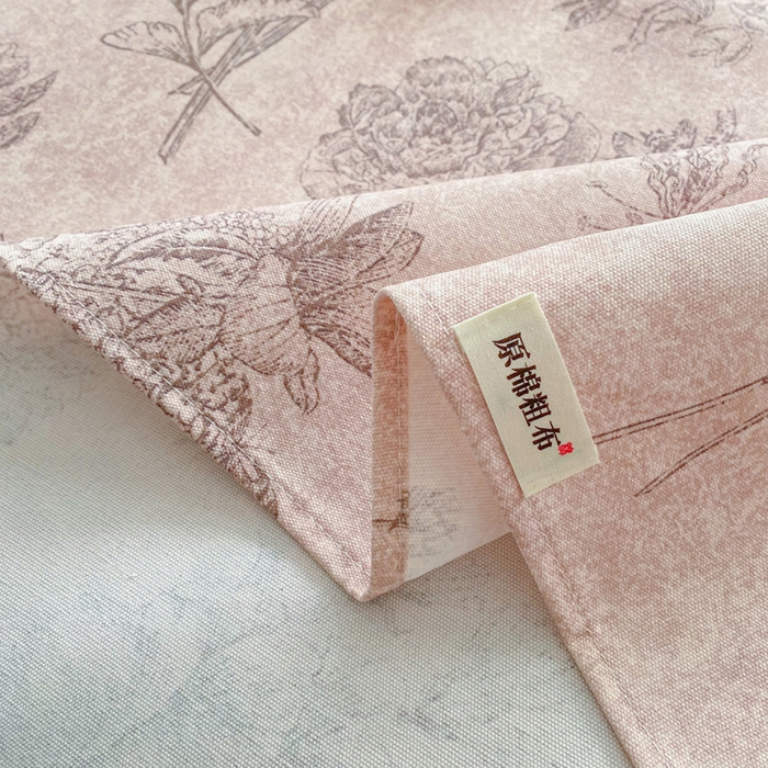 91家纺网 家纺一手货源 找家纺 金泰莱 2026新款工艺款原棉印花老粗布床单系列 木槿