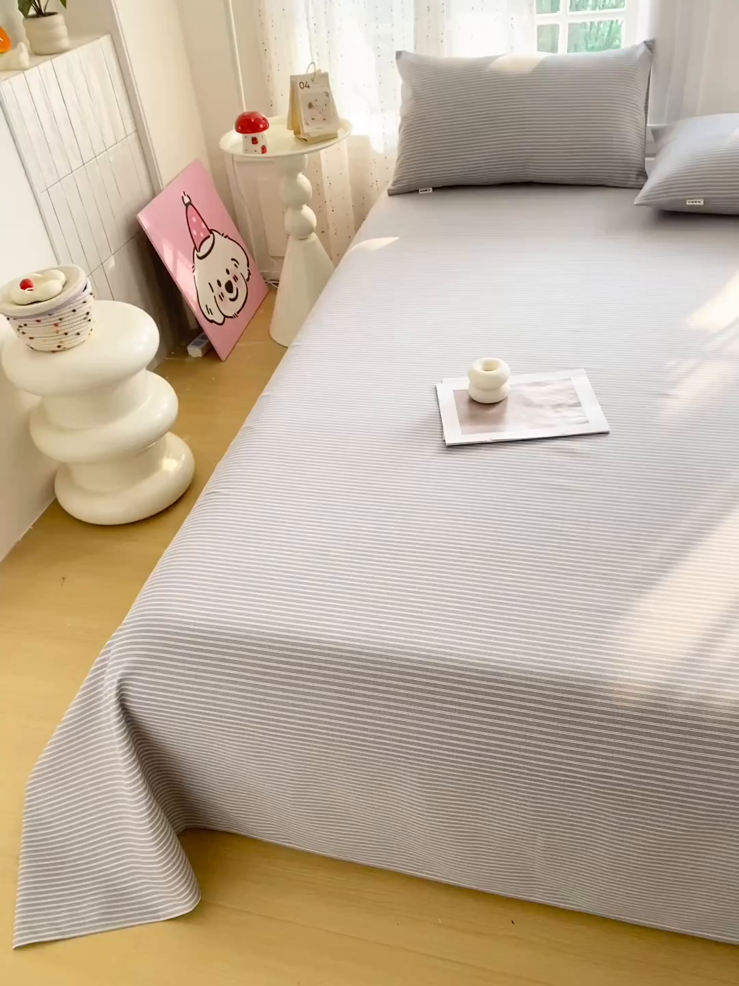 91家纺网 家纺一手货源 找家纺 金泰莱 2026新款工艺款原棉印花老粗布床单系列 慕斯