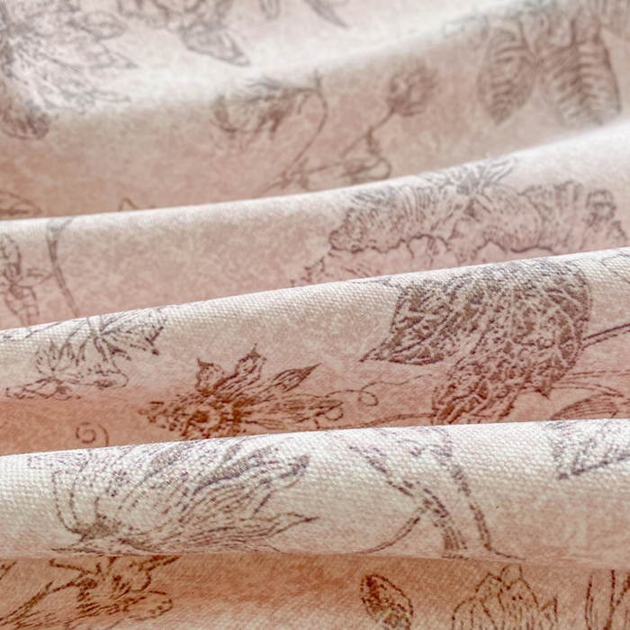 91家纺网 家纺一手货源 找家纺 金泰莱 2026新款工艺款原棉印花老粗布床单系列 木槿