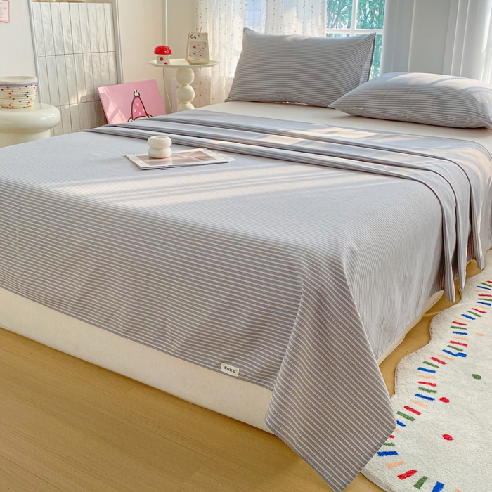 91家纺网 家纺一手货源 找家纺 金泰莱 2026新款工艺款原棉印花老粗布床单系列 慕斯