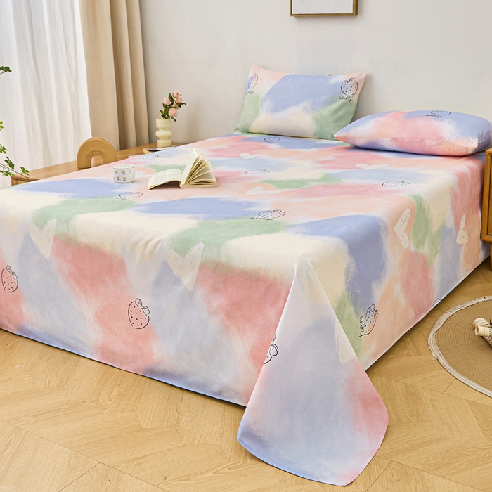 91家纺网 家纺一手货源 找家纺 金泰莱 2026新款爆款印花原棉老粗布床单 梦幻星空