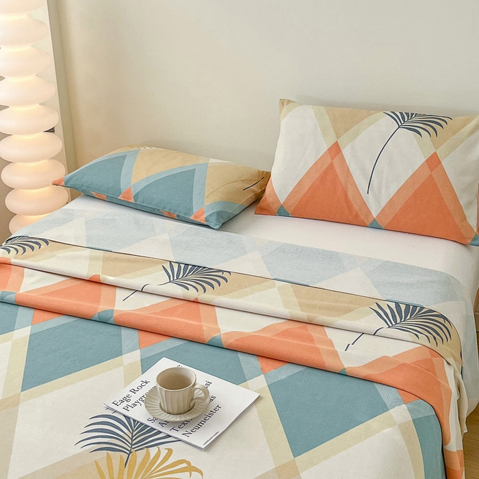 91家纺网 家纺一手货源 找家纺 金泰莱 2026新款爆款印花原棉老粗布床单 南风