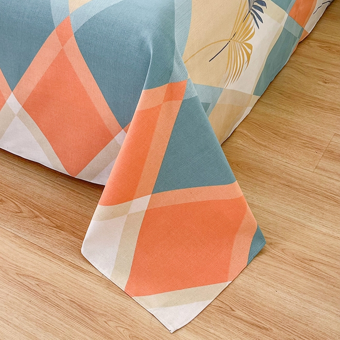 91家纺网 家纺一手货源 找家纺 金泰莱 2026新款爆款印花原棉老粗布床单 南风