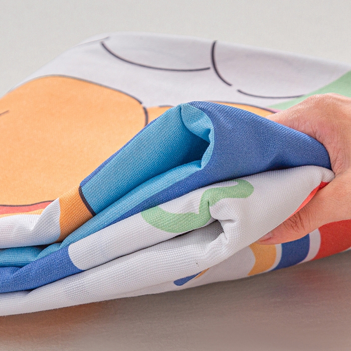 91家纺网 家纺一手货源 找家纺 金泰莱 2026新款爆款印花原棉老粗布床单 七彩花园