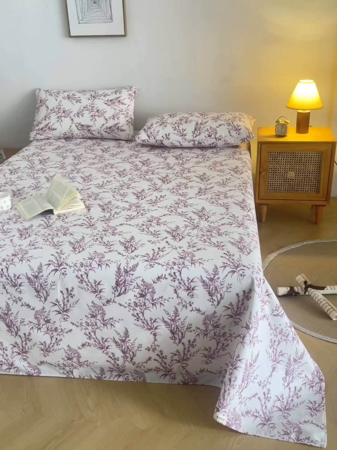 91家纺网 家纺一手货源 找家纺 金泰莱 2026新款爆款印花原棉老粗布床单 瑞莎