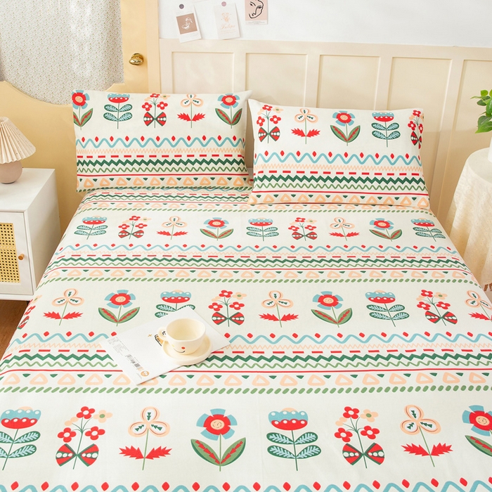 91家纺网 家纺一手货源 找家纺 金泰莱 2026新款爆款印花原棉老粗布床单 时尚宠儿