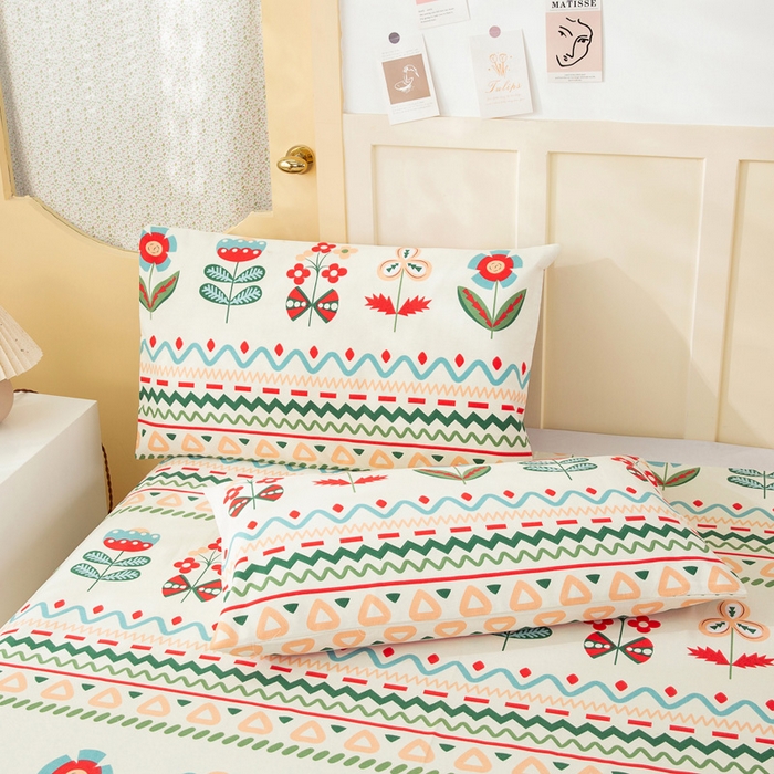 91家纺网 家纺一手货源 找家纺 金泰莱 2026新款爆款印花原棉老粗布床单 时尚宠儿