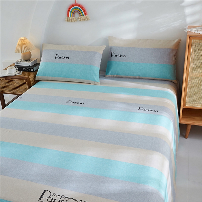 91家纺网 家纺一手货源 找家纺 金泰莱 2026新款爆款印花原棉老粗布床单 微语-蓝