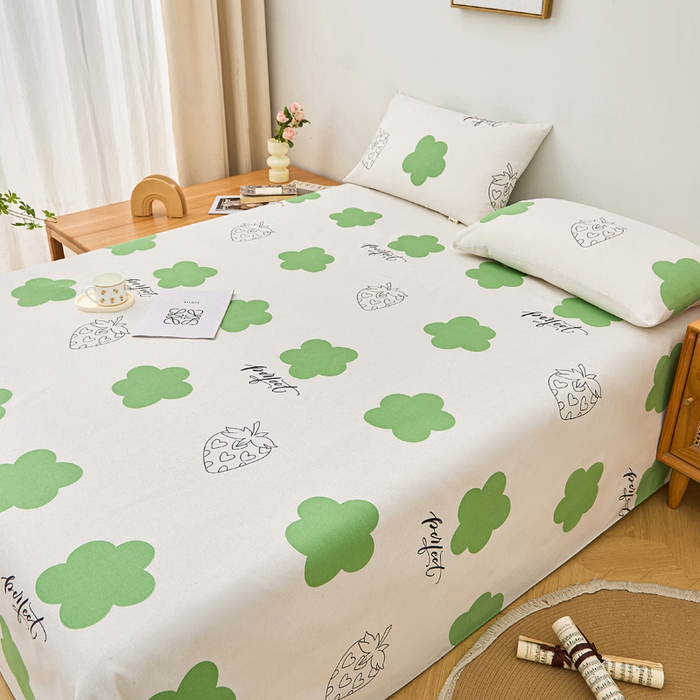 91家纺网 家纺一手货源 找家纺 金泰莱 2026新款爆款印花原棉老粗布床单 小花朵朵