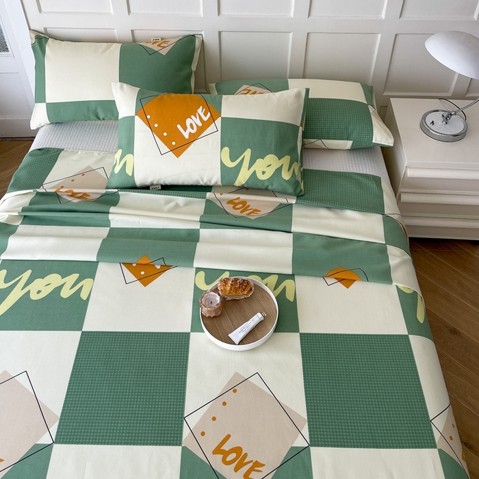 91家纺网 家纺一手货源 找家纺 金泰莱 2026新款爆款印花原棉老粗布床单 余生