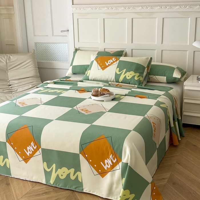 91家纺网 家纺一手货源 找家纺 金泰莱 2026新款爆款印花原棉老粗布床单 余生