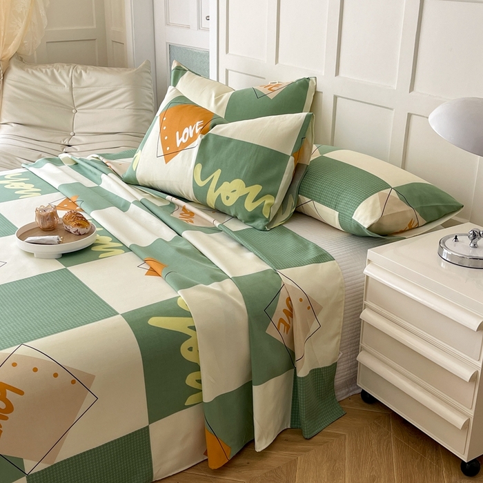 91家纺网 家纺一手货源 找家纺 金泰莱 2026新款爆款印花原棉老粗布床单 余生