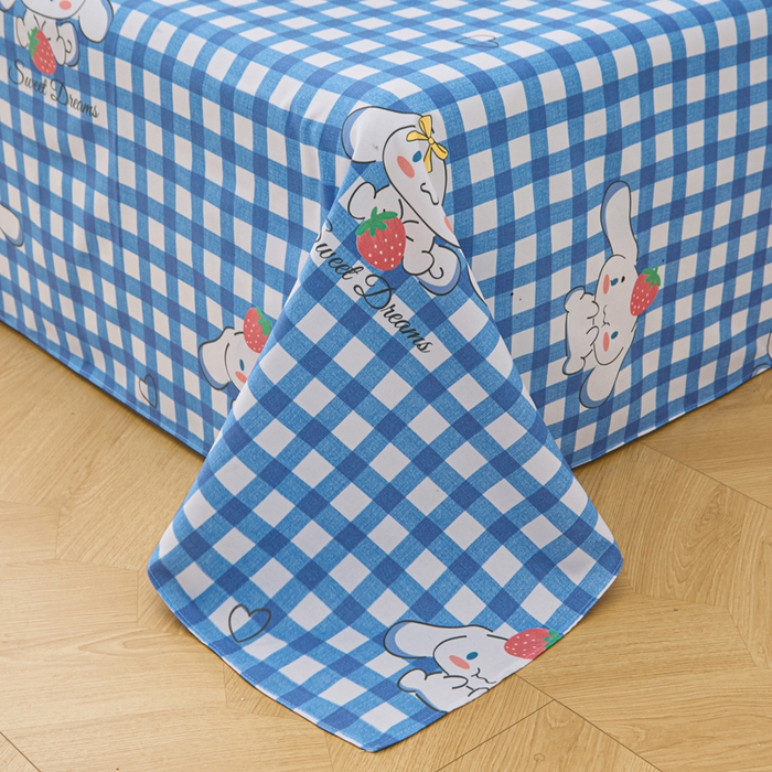 91家纺网 家纺一手货源 找家纺 金泰莱 2026新款爆款印花原棉老粗布床单 玉贵狗-蓝格