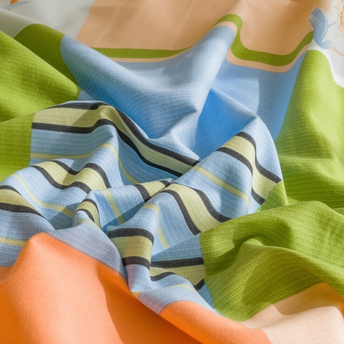 91家纺网 家纺一手货源 找家纺 金泰莱 2026新款爆款印花原棉老粗布床单 灼热