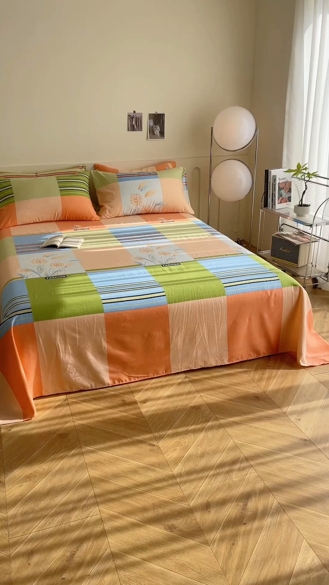 91家纺网 家纺一手货源 找家纺 金泰莱 2026新款爆款印花原棉老粗布床单 灼热