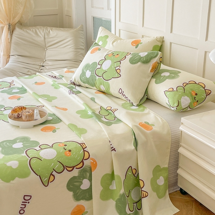 91家纺网 家纺一手货源 找家纺 金泰莱 2026新款原棉标印花老粗布床单 兮心