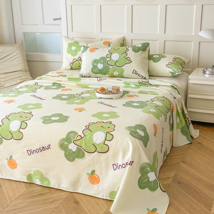 91家纺网 家纺一手货源 找家纺 金泰莱 2026新款原棉标印花老粗布床单 兮心