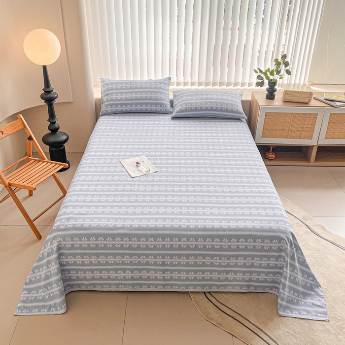 91家纺网 家纺一手货源 找家纺 金泰莱 2026新款原棉标印花老粗布床单 小时光