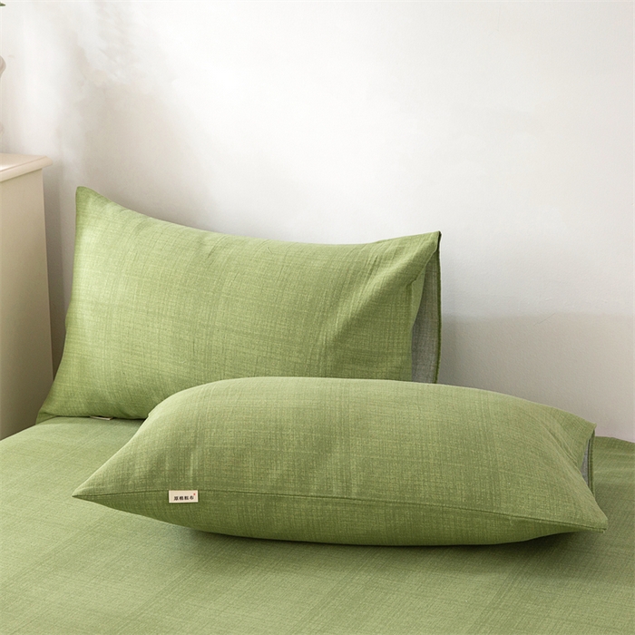 91家纺网 家纺一手货源 找家纺 金泰莱 2026新款原棉标印花老粗布床单 嫩绿