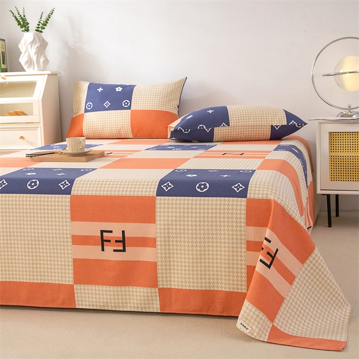 91家纺网 家纺一手货源 找家纺 金泰莱 2026新款原棉标印花老粗布床单 简尚