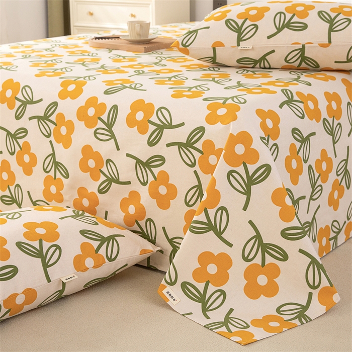 91家纺网 家纺一手货源 找家纺 金泰莱 2026新款原棉标印花老粗布床单 花颜