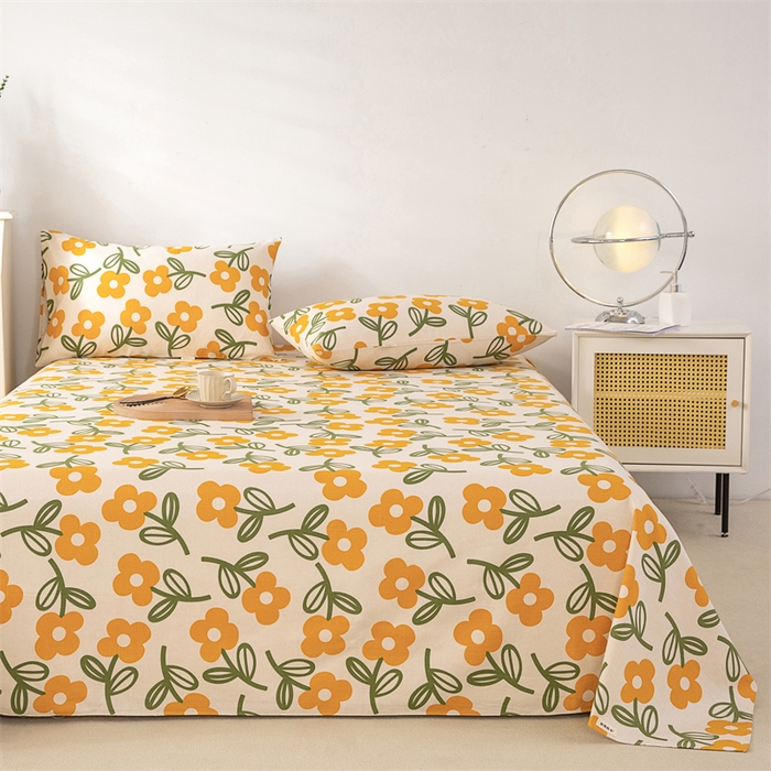 91家纺网 家纺一手货源 找家纺 金泰莱 2026新款原棉标印花老粗布床单 花颜