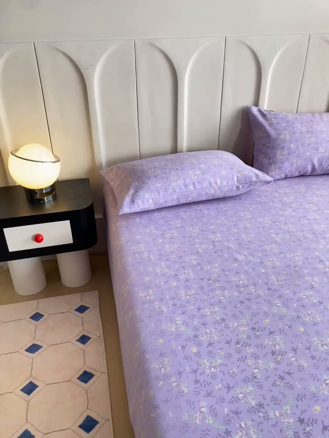 91家纺网 家纺一手货源 找家纺 金泰莱 2026新款原棉标印花老粗布床单 紫罗兰