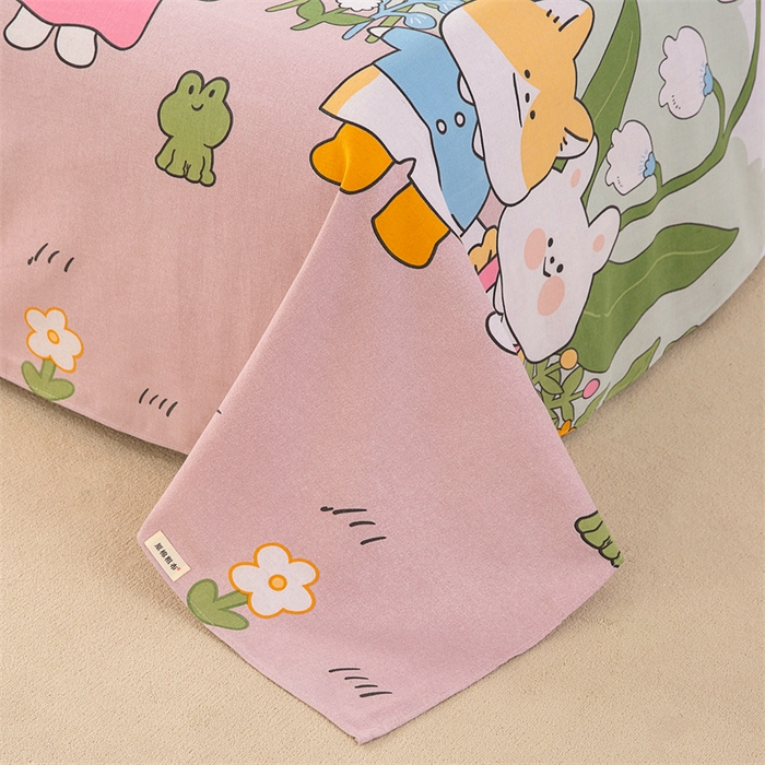 91家纺网 家纺一手货源 找家纺 金泰莱 2026新款原棉标印花老粗布床单 沐恋