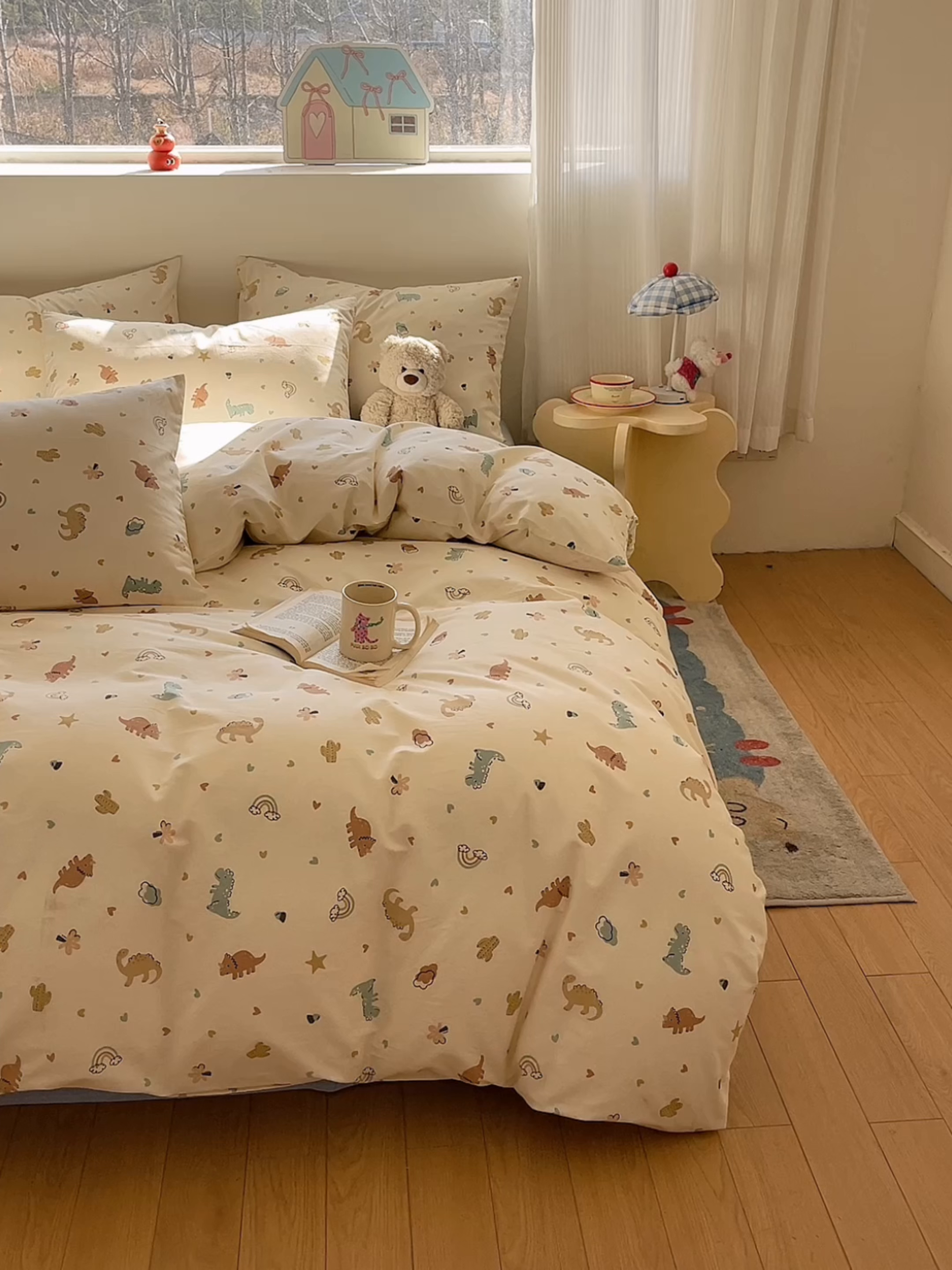 91家纺网 家纺一手货源 找家纺 吉象家纺 2026春夏新款全棉纯棉印花四件套 爱心小龙