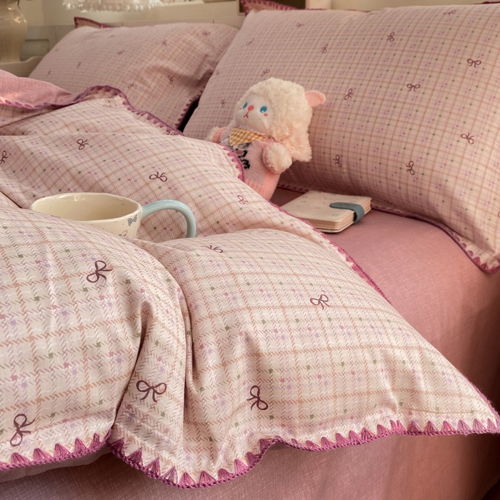 91家纺网 家纺一手货源 找家纺 （总）浮光家居 2026新款全棉贝壳边纯棉四件套系列2