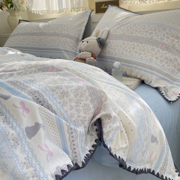 91家纺网 家纺一手货源 找家纺 （总）浮光家居 2026新款全棉贝壳边纯棉四件套系列2