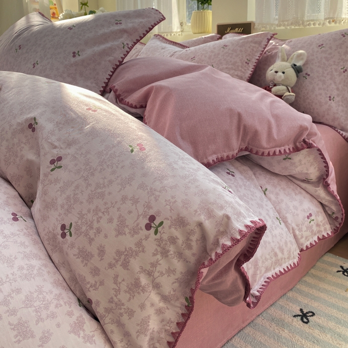 91家纺网 家纺一手货源 找家纺 （总）浮光家居 2026新款全棉贝壳边纯棉四件套系列2