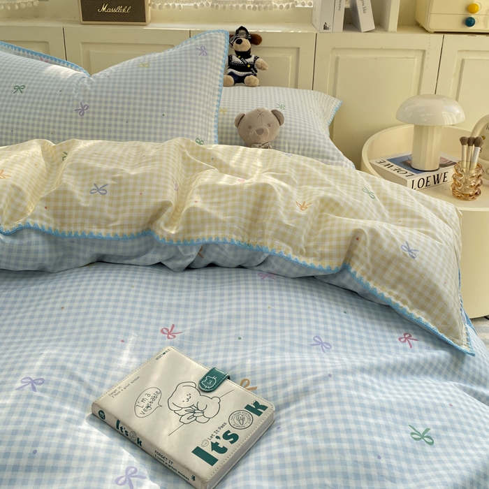 91家纺网 家纺一手货源 找家纺 浮光家居 2026新款全棉贝壳边纯棉四件套系列2 夏日恋格兰