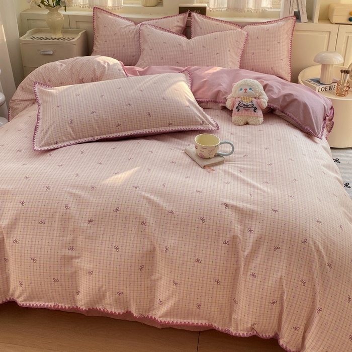 91家纺网 家纺一手货源 找家纺 浮光家居 2026新款全棉贝壳边纯棉四件套系列2 星慕