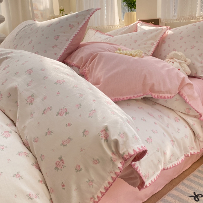 91家纺网 家纺一手货源 找家纺 浮光家居 2026新款全棉贝壳边纯棉四件套系列2 寻微