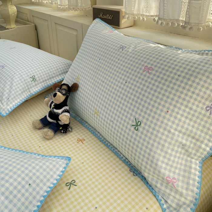 91家纺网 家纺一手货源 找家纺 浮光家居 2026新款全棉贝壳边纯棉四件套系列2 夏日恋格兰