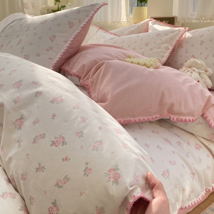 91家纺网 家纺一手货源 找家纺 浮光家居 2026新款全棉贝壳边纯棉四件套系列2 寻微