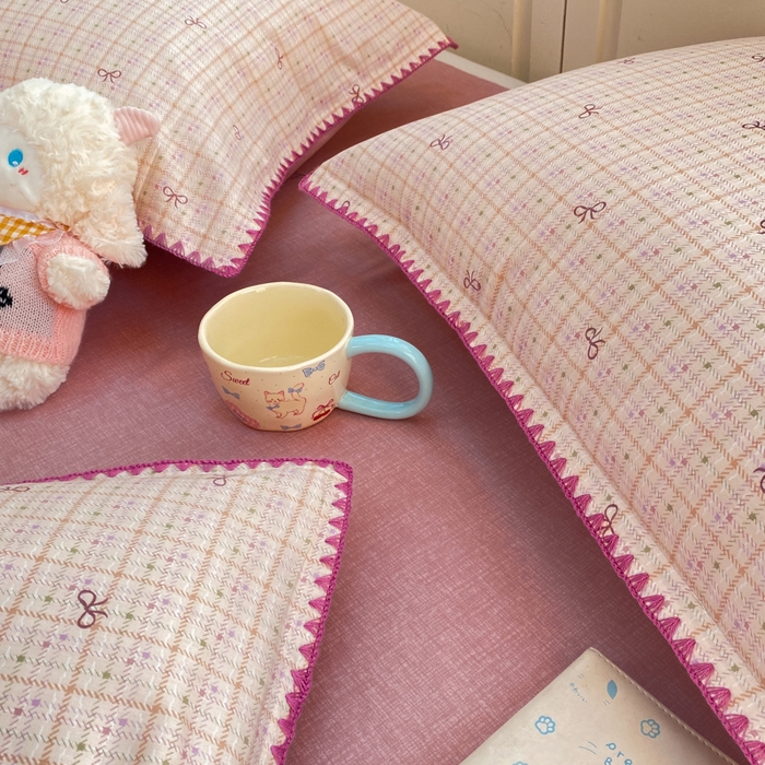 91家纺网 家纺一手货源 找家纺 浮光家居 2026新款全棉贝壳边纯棉四件套系列2 星慕