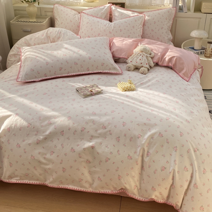 91家纺网 家纺一手货源 找家纺 浮光家居 2026新款全棉贝壳边纯棉四件套系列2 寻微